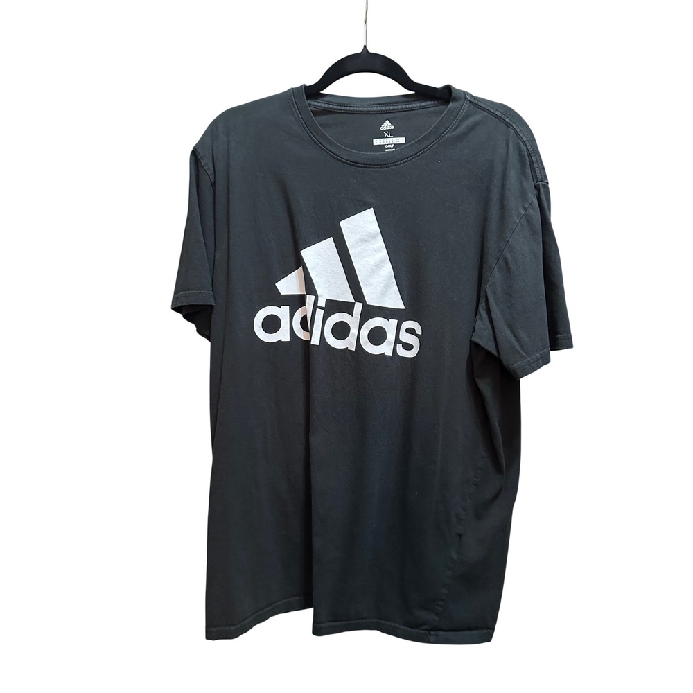 Adidas‎ Golf Mens XL Black Short Sleeve Graphic Logo T-Shirt Athletic Tee